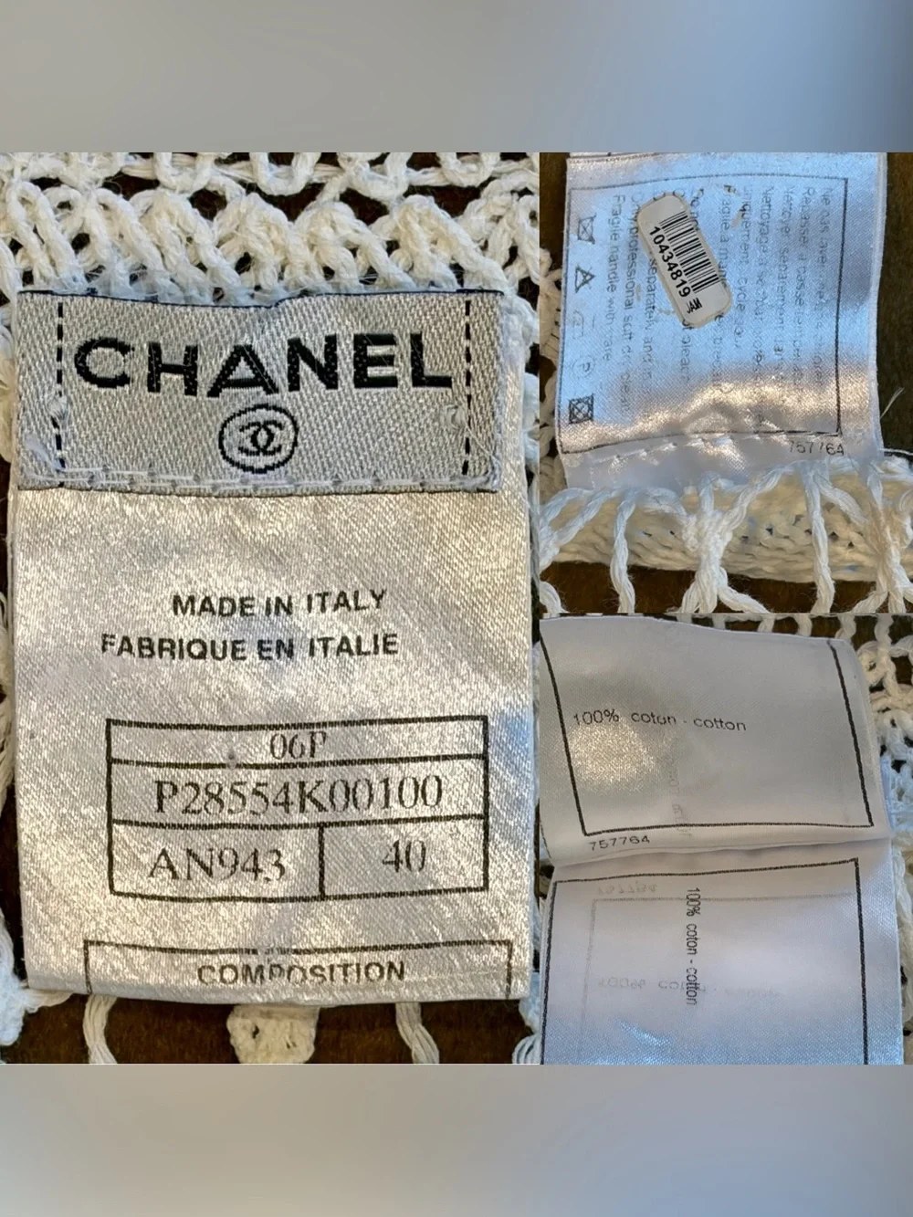 CHANEL VTG Spring ‘06 Lagerfeld Crochet Floral Lace Top, short sleeve, EUC, 40/8